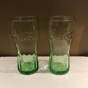 Coca Cola Green Glass Set
